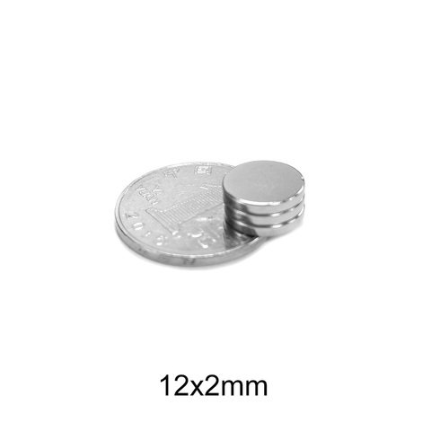 Disques magnétiques puissants N35 12x2mm en néodyme, lot de 10 à 250 pièces, petits aimants ronds permanents NdFeB 12x2mm ► Photo 1/6