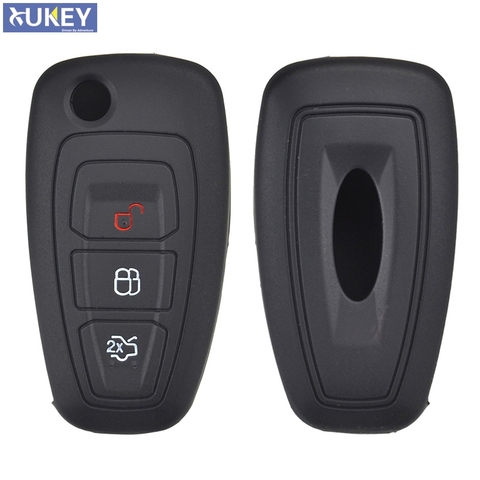 Coque de clé télécommande en Silicone à 3 boutons, personnalisée, pour Ford Ranger, c-max, s-max Focus, Galaxy Mondeo, Transit Tourneo ► Photo 1/5