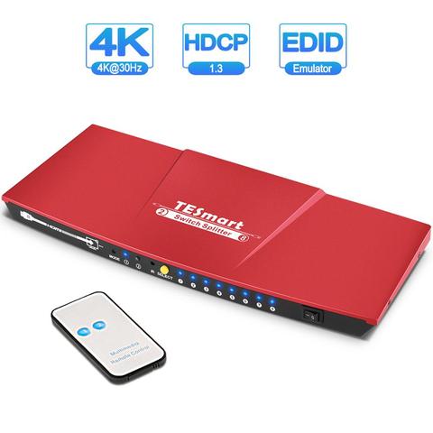 TESmart répartiteur de commutateur HDMI 2 en 8 sorties 2x8 avec télécommande IR Ver1.4 double résolution d'affichage jusqu'à 4K(3840*2160) 1080P 3D ► Photo 1/1