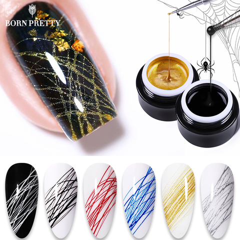 BORN PRETTY – Vernis à ongles pour manucure Gel, accessoire de Nail Art, dessin d'araignée, peinture sur ongle, soie, point ligne créative à tremper, 5mL ► Photo 1/6