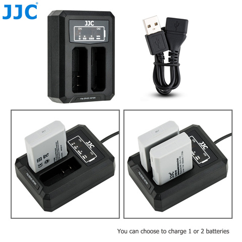 JJC – chargeur de batterie double USB, pour Nikon EN-EL14 EN-EL14a ENEL14, pour appareil photo D5600 D5500 D5300 D5200 D5100, remplace MH-24 ► Photo 1/6