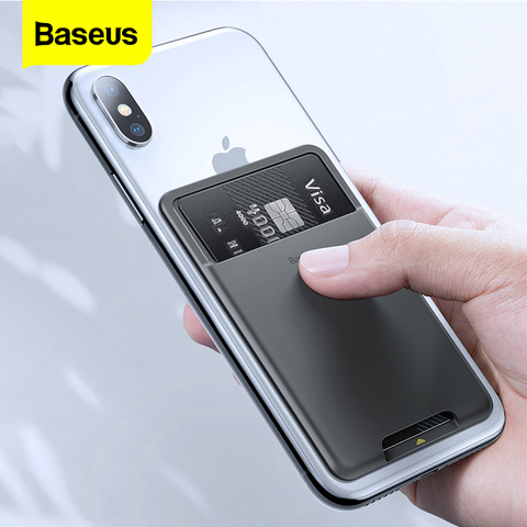 Baseus – étui portefeuille universel en Silicone avec fente arrière pour téléphone, pour iPhone X Xs, de luxe, autocollant 3M, pour Samsung Xiaomi ► Photo 1/6