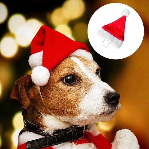 Petit chapeau de noël en peluche pour chien et chat, décoration pour la maison, cadeau de bonne année ► Photo 1/6