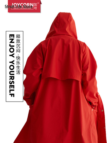 Poncho imperméable Couple femme, Trench Coat rouge, Long imperméable pour randonnée en plein air, manteau de pluie jaune, costume Gabardina Mujer, cadeau ► Photo 1/6