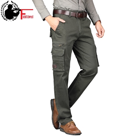 Pantalon Cargo de Style militaire pour homme, vêtement en coton, avec de nombreuses poches, Style tactique, coupe droite, idéal pour le travail, les joggeurs de Combat, collection automne et printemps ► Photo 1/6