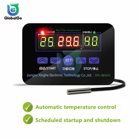 Thermostat numérique intelligent 12V DC, capteur de température, interrupteur de capteur, AC 110V 220V 10a, régulateur de température XH-W1411 ► Photo 1/6