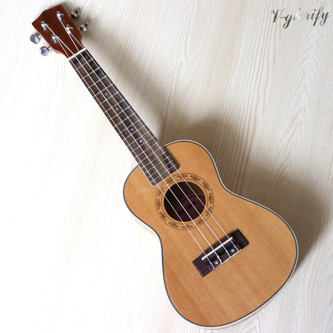 Guitare basse en bois d'ashwood de 24 pouces, couleur naturelle, finition mate, 4 cordes, mini ukulele du royaume-uni, avec sac gratuit ► Photo 1/6