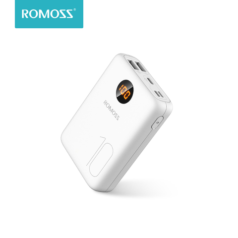 ROMOSS OM10 10000mAh batterie d'alimentation avec Double Port USB câble batterie externe Pack voyage taille chargeur Portable pour iPhone Xiaomi ► Photo 1/6