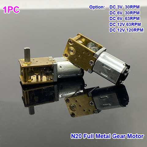 Micro moteur à engrenages N20 cc 3V 6V 12V, Mini boîte de vitesses entièrement en métal, vitesse lente, grand couple, roue d'engrenage, bricolage, Robot, voiture, verrouillage électrique ► Photo 1/6