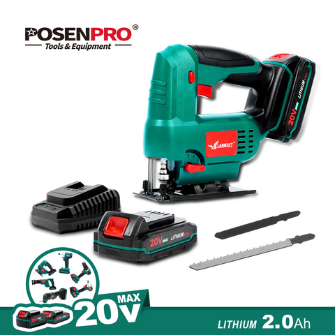 POSENPRO scie sauteuse sans fil 20V scie électrique 3 coupe orbitale et droite Angle de travail réglable avec lames bois métal ► Photo 1/6