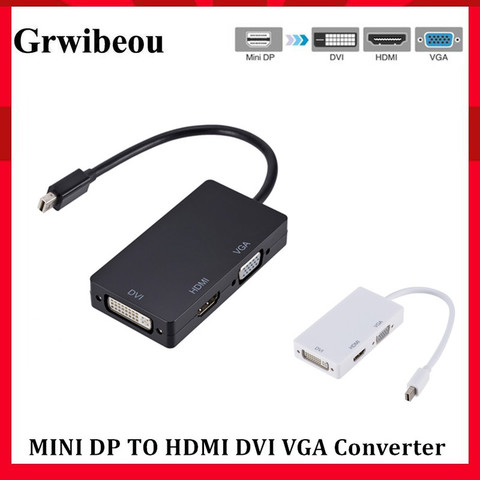 Grwibeou 3 en 1 Mini DP DisplayPort vers HDMI/DVI/VGA Port d'affichage adaptateur de câble pour câble de convertisseur pour Apple MacBook Air Pro MDP ► Photo 1/6