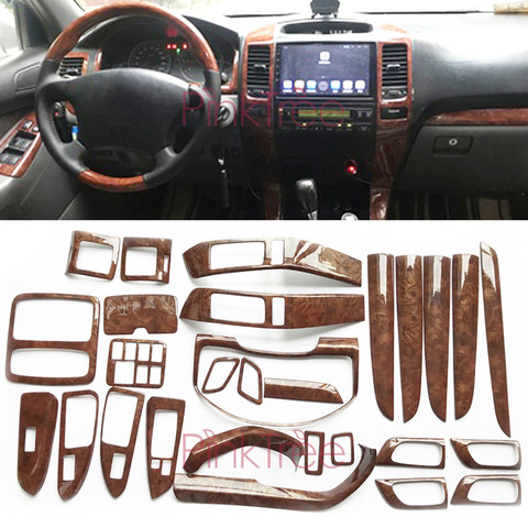 Intérieur en bois couleur moulage garniture panneau couverture voiture style 2003-2009 pour Toyota Land Cruiser 120 Prado FJ120 accessoires ► Photo 1/6