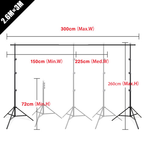 8.5 x 10ft toile de fond Support réglable photographie mousseline fond Support système Support pour Studio vidéo photographique ► Photo 1/6