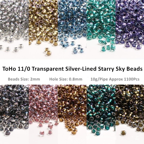 Perles japonaises TOHO 10g/tuyau 2mm 11/0, noyau interne en métal, perle de verre d'espacement pour la fabrication de bijoux, accessoires faits à la main, 1100 pièces ► Photo 1/6