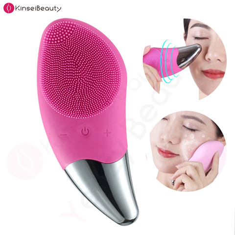 brosse nettoyante visage Mini brosse de nettoyage du visage électrique Silicone sonique nettoyant pour le visage nettoyage des pores en profondeur masseur de peau visage brosse de nettoyage dispositif ► Photo 1/6