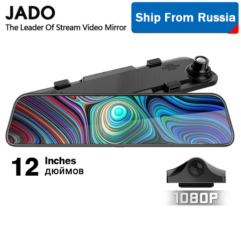 JADO – caméra de tableau de bord avec rétroviseur, 12 pouces, Dashcam FHD, double objectif 2022 P, enregistreur vidéo de conduite, 1080 G840 ► Photo 1/6