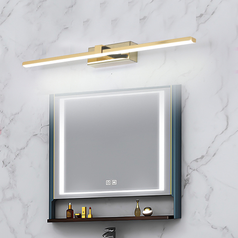 L400/600/800/1000mm nordique led miroir lumière en aluminium salle de bain lampe chambre éclairage cosmétique Chrome/or fini AC90-260V ► Photo 1/6