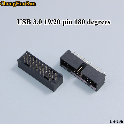 ChengHaoRan-interface de téléchargement ips, broche droite en cuivre, USB 3.0, 19/20 degrés, 2 pièces/lot ► Photo 1/6