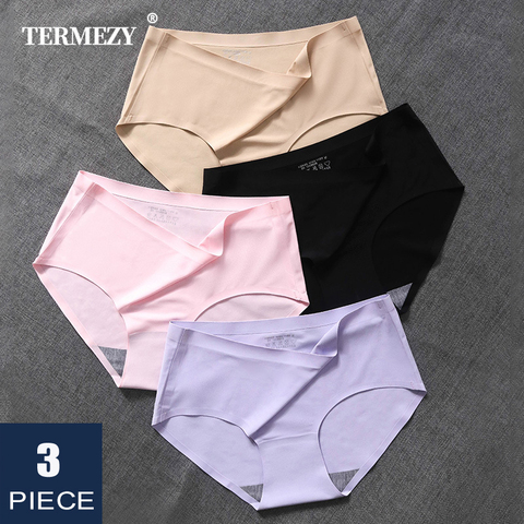 Ensemble de sous-vêtements taille basse pour femme, 3 pièces/lot, culotte sans couture, confort intime, slips à la mode, 10 couleurs, lingerie, livraison directe ► Photo 1/6