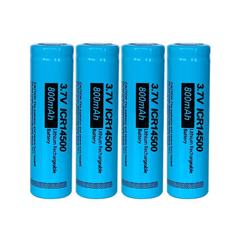 4 pièces PKCELL ICR 14500 batterie 3.7v 800mah AA li-ion batterie 14500 lithium batteries rechargeables pour lampe de poche led ► Photo 1/4