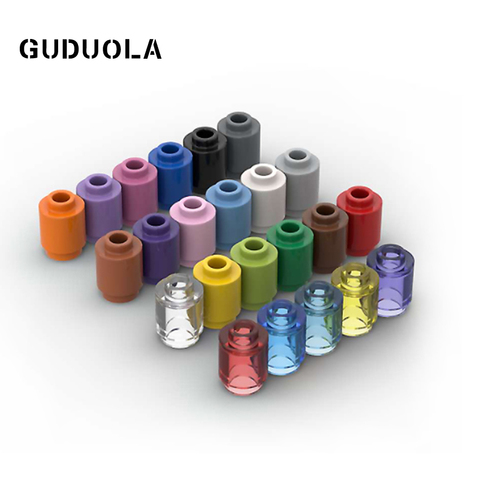 Guduola brique 1x1 rond avec goujon ouvert 3062b petite particule MOC assemblage bloc de construction jouets pièces jouets éducatifs 130 pièces/lot ► Photo 1/6