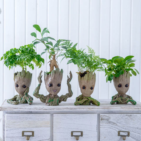 Dessin animé bébé Groot Pot de fleur arbre homme planteur figurines d'action modèle jouet stylo Pot Succulent bonsaï Pots balcon maison jardin décor ► Photo 1/6