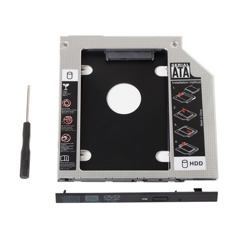 Caddie en aluminium pour disque dur 9.5mm 12.7mm SATA 3.0 2.5 pouces, boîtier pour SSD, pour ordinateur portable, DVD, ROM CD-ROM ► Photo 1/5