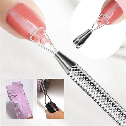 Poussoir pour enlever le vernis Gel UV, outil de manucure en acier inoxydable pour Nail Art ► Photo 1/6