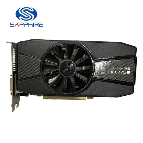 Graphique SAPPHIRE Cartes HD7750 128Bit GDDR5 Carte Vidéo pour AMD HD 7750 7700 Cartes 1GB 1G DisplayPort HDMI DVI 4500MHz Utilisé ► Photo 1/4