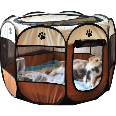 Chenils pliants portables clôtures tente pour animaux de compagnie maisons pour grands petits chiens pliable parc extérieur chiot chats Cage pour animaux de compagnie salle de livraison ► Photo 1/6