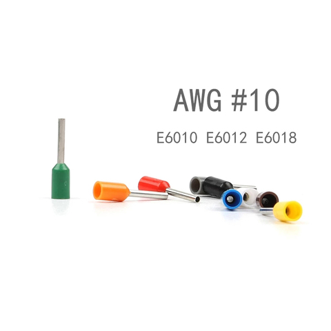 Connecteur de fil fin de borne électrique à sertir, embouts isolés, 10 AWG, 100 pièces, E6010 E6012 E6018 ► Photo 1/6