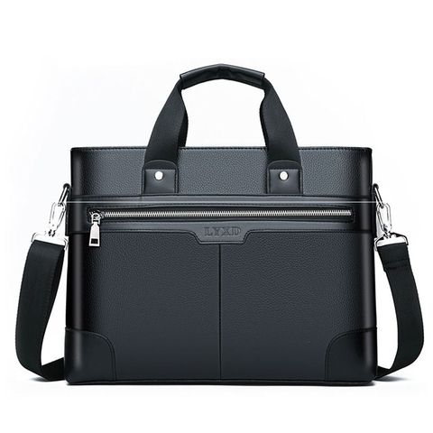 Hommes affaires porte-documents en cuir PU épaule sacs de messager voyage sac à main fourre-tout pour Macbook 13.3 14 15.4 pouces mâle ordinateur portable sac ► Photo 1/6