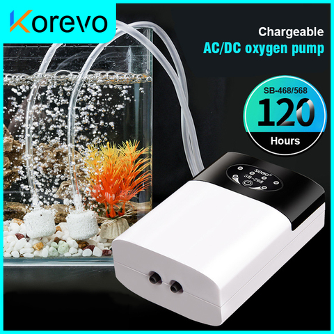 Aquarium pompe à Air réservoir de poisson ca/cc 8800mAH Ultra faible bruit Mini compresseur pompe à oxygène USB charge à l'extérieur aller pêche Camping ► Photo 1/6