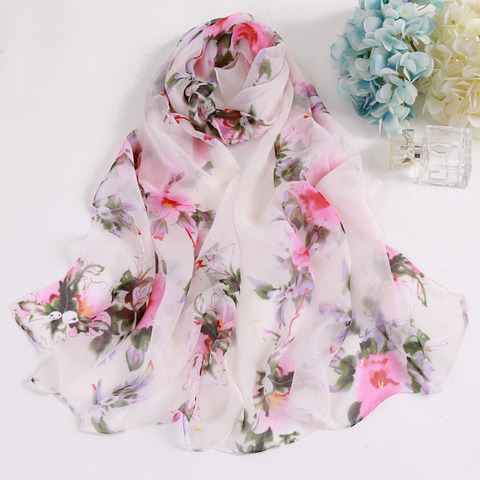 Impression chaude nouvelle marque femmes écharpe printemps été foulards en soie châles et enveloppes dame pashmina étoles de plage hijab foulard ► Photo 1/6