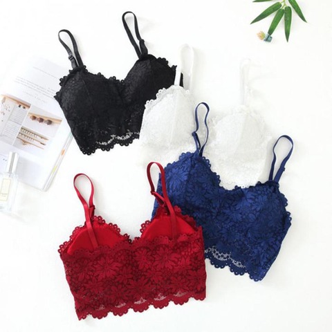 Soutien-gorge en dentelle pour femme, Push Up sans fil, sous-vêtement de grande taille, culotte complète, bretelles ajustées, tendance, 2022 nouveauté ► Photo 1/6