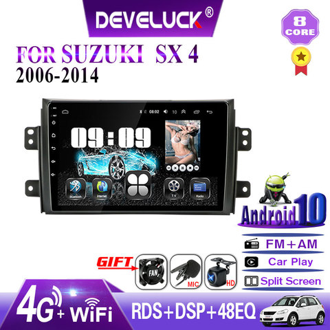 Android 10.0 Autoradio 2 din lecteur Vidéo Multimédia Pour Suzuki SX4 SX 4 2006 2007 2008 2009 2010 2011 2012 2013 2014 Avec cadre ► Photo 1/6