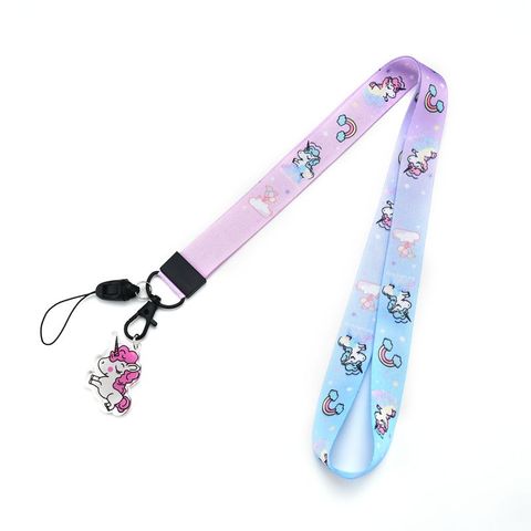 Lanière rose licorne mignon fille sangle de cou lanières pour clés carte d'identité sangles de téléphone portable porte-badge USB bricolage accrocher corde Lariat ► Photo 1/1