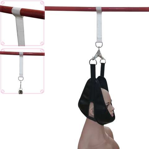 Ceinture de Traction cervicale suspendue en cuir artificiel, soin du cou extensible, soulagement de la douleur, chiropratique médicale ► Photo 1/2