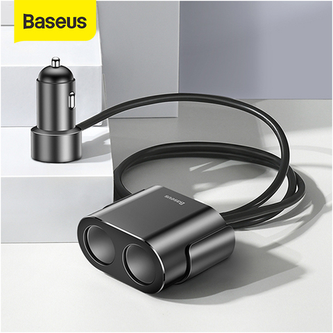 Baseus allume-cigare séparateur 3.1A 100W double USB chargeur de voiture adaptateur pour téléphone voiture-chargeur automatique allume-cigare charge ► Photo 1/6