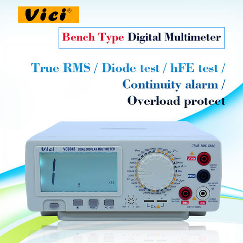 Multimètre numérique haute précision paillasse 4 1/2 vrai RMS DCV/ACV/DCA/ACA DKTD0122 multimètre de bureau de précision Vici VC8045 ► Photo 1/6
