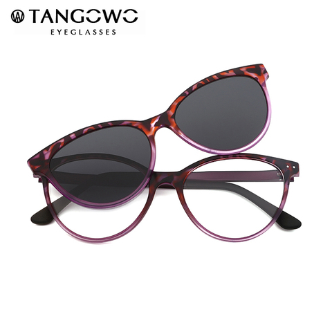 TANGOWO Vintage Cateye lunettes de soleil femmes myopie pince à lunettes sur la marque concepteur optique cadre Prescription lunettes multifonction ► Photo 1/6