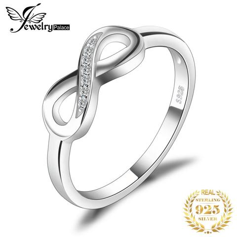 Bijoux palace Infinity anniversaire zircon cubique anneaux 925 en argent Sterling anneaux pour femmes argent 925 bijoux Fine bijoux ► Photo 1/6