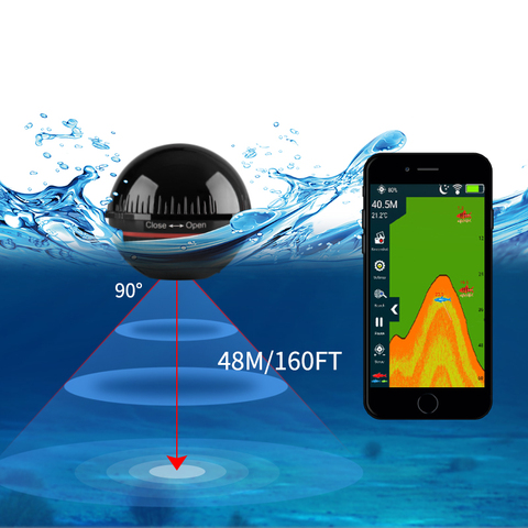 Erchang – détecteur de poisson XA02 pour Fihsing, Sonar sans fil à 48m/160 pieds de profondeur, sondeur à écho Portable pour lac de mer, entrepôt russe ► Photo 1/6
