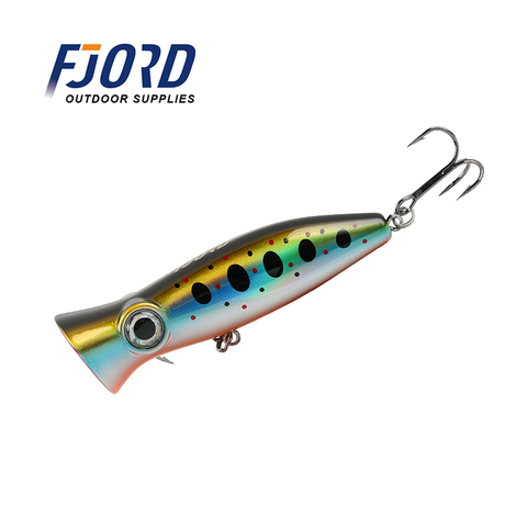 FJORD nouveau produit 6 couleur Popper leurres de pêche poids 80mm 14g Topwater leurre Whopper Popper leurres d'eau salée faux appât ► Photo 1/6