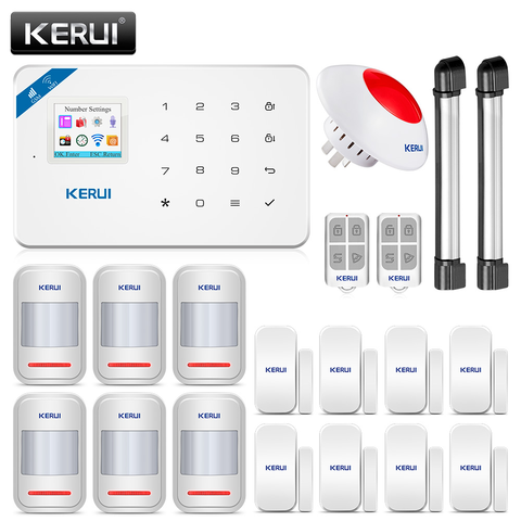 KERUI – système d'alarme de sécurité domestique W18, wi-fi, GSM, contrôle à distance des mouvements, détecteur de fumée, capteur d'ouverture de porte/fenêtre, Kit de bricolage ► Photo 1/6