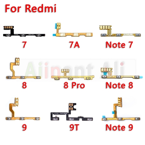 Interrupteur latéral bouton de Volume touche marche-arrêt câble d'alimentation flexible pour Xiaomi Redmi Note 7 8 9 7A 8A 9A 8T 9T K20 Pro Plus Lite Power Flex ► Photo 1/6