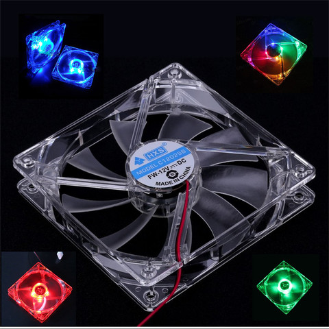 Ventilateur d'ordinateur silencieux, 12V, 0,20 a, 80x80x25mm, 4 LED, lumière bleue et colorée, pour boîtier d'ordinateur ► Photo 1/6