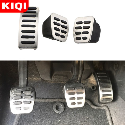 Couvercle de pédales de frein à gaz MT/AT, en acier inoxydable, pour Seat Ibiza 6K 6L 6J Skoda Fabia VW Polo 9N 6R Bora Golf MK4 IV ► Photo 1/5