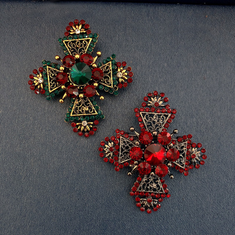 Morkopela – broche à strass rouge, grande broche en métal pour femmes, Vintage, épingles pour vêtements, écharpe, Clip, bijoux ► Photo 1/6