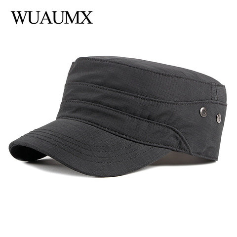 Wuaumx-chapeaux militaires pour hommes et femmes, casquette plate, casquette militaire, chapeau de soleil solide, ajustable, kapelusz, nouvelle collection décontracté ► Photo 1/6